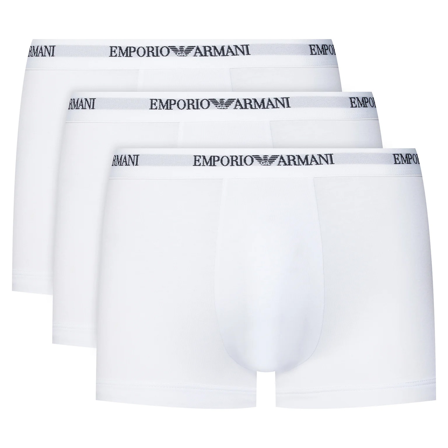 Armani boxers - trunks met logo band 3-pack wit